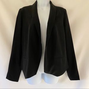 Cynthia Rowley for TJX black silk open blazer, M